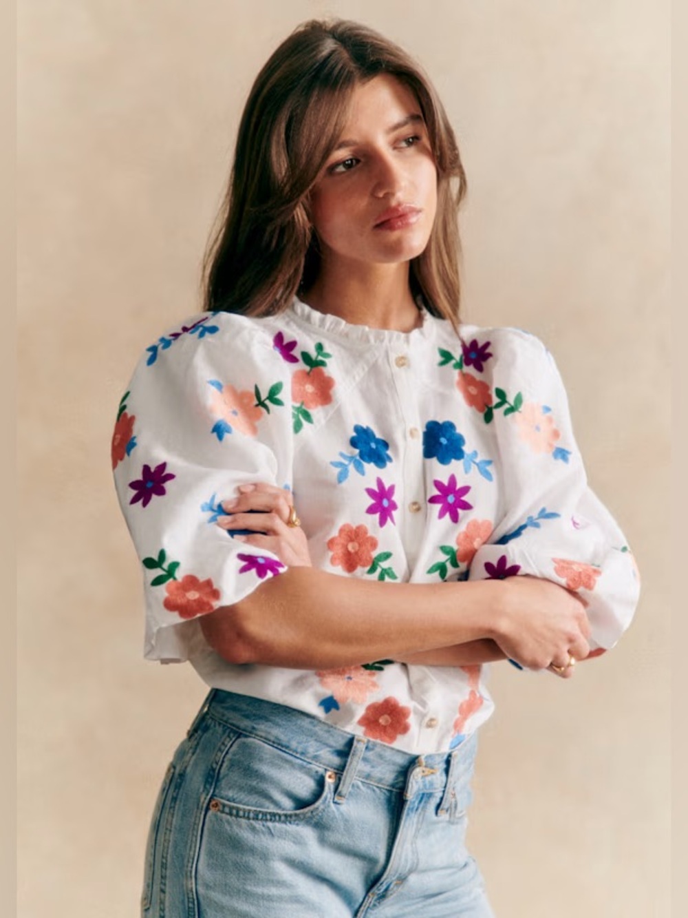 Sézane Anton Embroidered Blouse